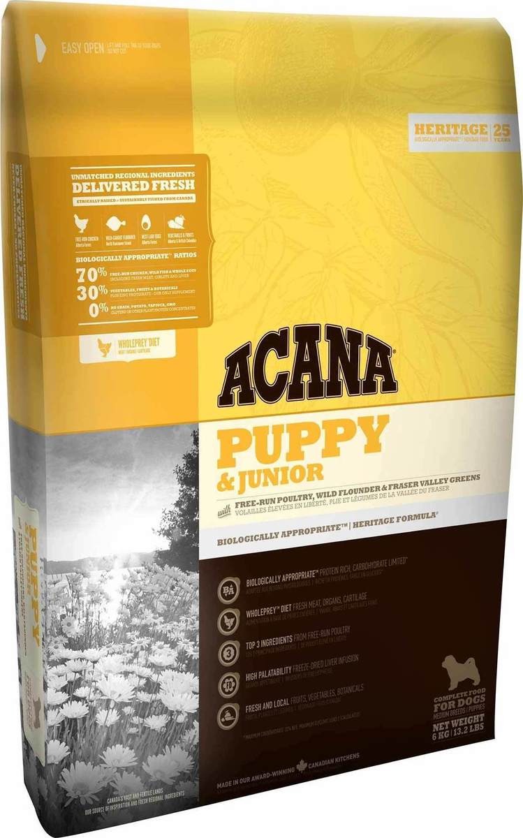 Acana Puppy & Junior 0.34kg Dry Food for Medium Breed Puppies Grain Free with Poultry / Fish