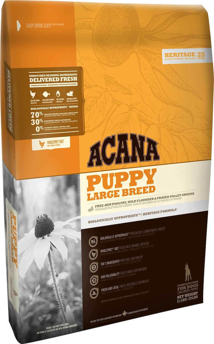 Acana Puppy Large Breed 17kg Dry Food for Large Breed Puppies Grain Free with Turkey / Chicken