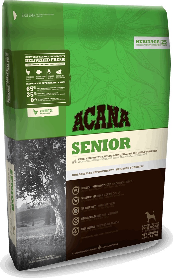 Acana Senior 11.4kg Dry Food for Senior Dogs Grain Free with Turkey / Chicken