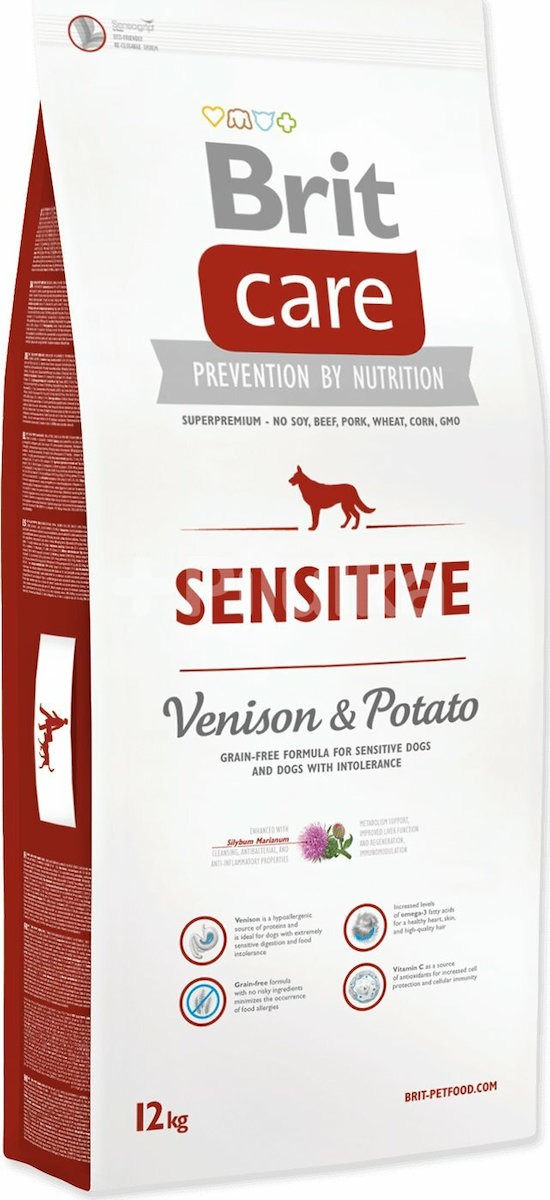 Brit Care Sensitive 12kg Dry Adult Dog Food Grain Free with Venision / Potatoes